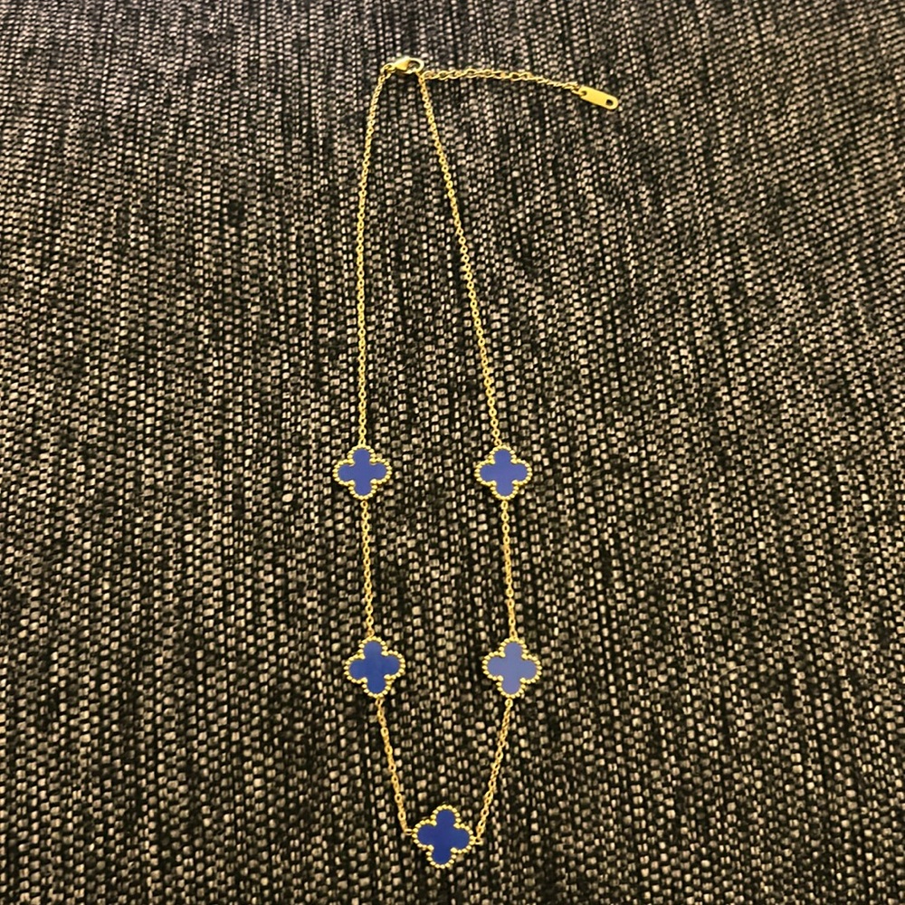 Royal Blue Clover Necklace